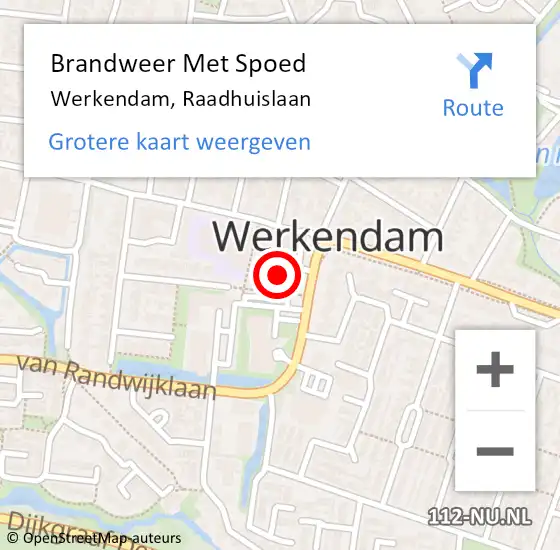 Locatie op kaart van de 112 melding: Brandweer Met Spoed Naar Werkendam, Raadhuislaan op 14 november 2021 01:21