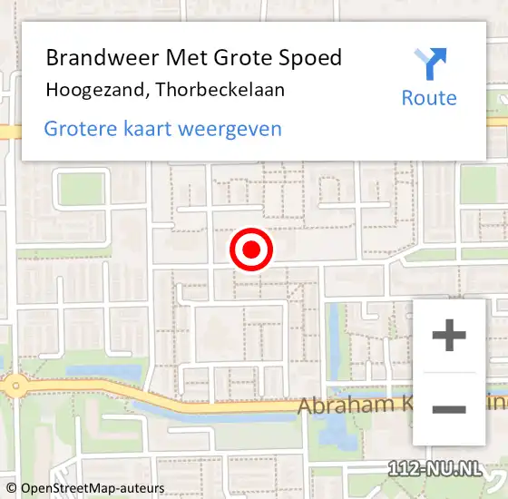 Locatie op kaart van de 112 melding: Brandweer Met Grote Spoed Naar Hoogezand, Thorbeckelaan op 14 november 2021 01:29