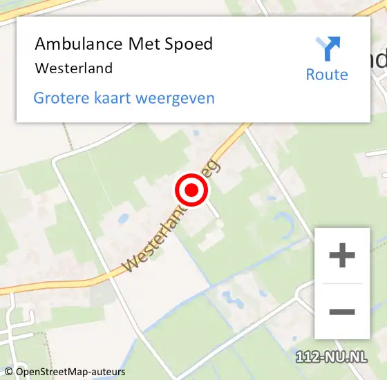 Locatie op kaart van de 112 melding: Ambulance Met Spoed Naar Westerland op 14 november 2021 01:36