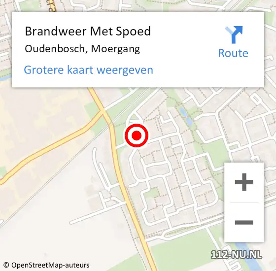 Locatie op kaart van de 112 melding: Brandweer Met Spoed Naar Oudenbosch, Moergang op 14 november 2021 02:15