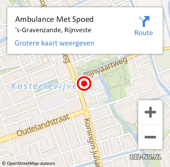 Locatie op kaart van de 112 melding: Ambulance Met Spoed Naar 's-Gravenzande, Rijnveste op 14 november 2021 03:00