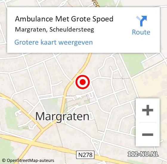 Locatie op kaart van de 112 melding: Ambulance Met Grote Spoed Naar Margraten, Scheuldersteeg op 29 juni 2014 09:34