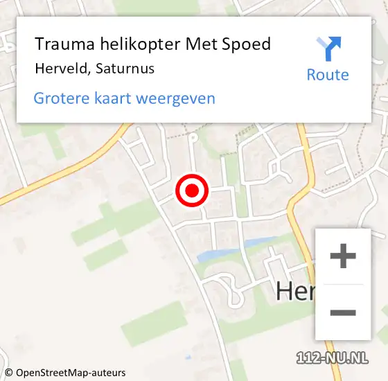 Locatie op kaart van de 112 melding: Trauma helikopter Met Spoed Naar Herveld, Saturnus op 14 november 2021 03:32