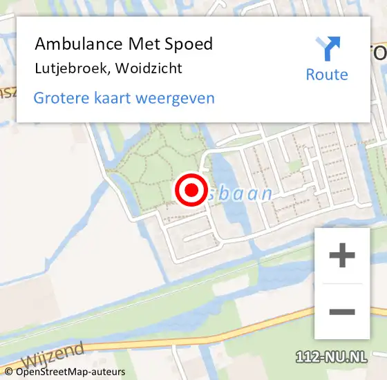 Locatie op kaart van de 112 melding: Ambulance Met Spoed Naar Lutjebroek, Woidzicht op 14 november 2021 03:44