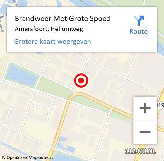 Locatie op kaart van de 112 melding: Brandweer Met Grote Spoed Naar Amersfoort, Heliumweg op 14 november 2021 03:47