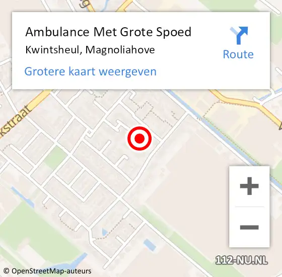 Locatie op kaart van de 112 melding: Ambulance Met Grote Spoed Naar Kwintsheul, Magnoliahove op 14 november 2021 05:26