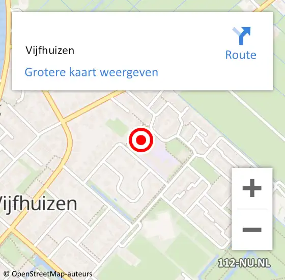 Locatie op kaart van de 112 melding:  Vijfhuizen op 14 november 2021 06:07