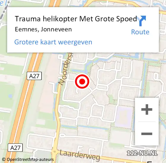 Locatie op kaart van de 112 melding: Trauma helikopter Met Grote Spoed Naar Eemnes, Jonneveen op 14 november 2021 08:24