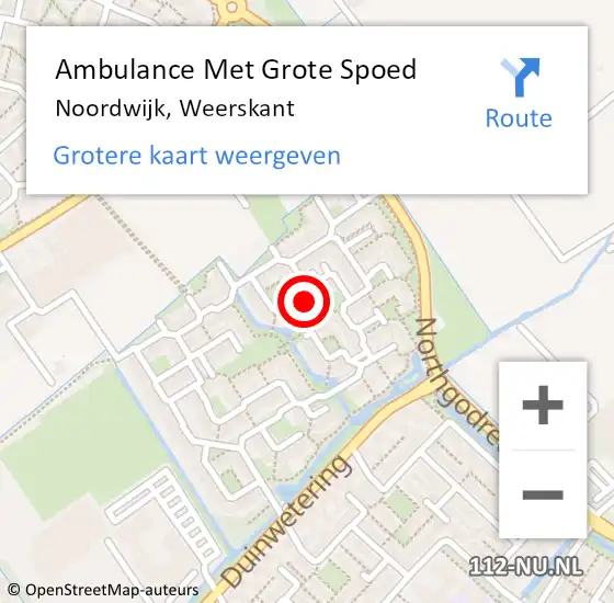 Locatie op kaart van de 112 melding: Ambulance Met Grote Spoed Naar Noordwijk, Weerskant op 14 november 2021 08:58