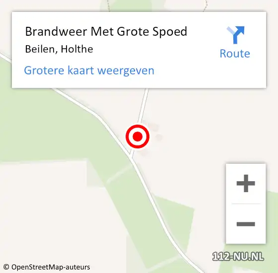 Locatie op kaart van de 112 melding: Brandweer Met Grote Spoed Naar Beilen, Holthe op 14 november 2021 09:10