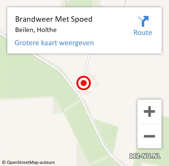 Locatie op kaart van de 112 melding: Brandweer Met Spoed Naar Beilen, Holthe op 14 november 2021 09:54