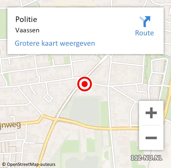 Locatie op kaart van de 112 melding: Politie Vaassen op 14 november 2021 09:58