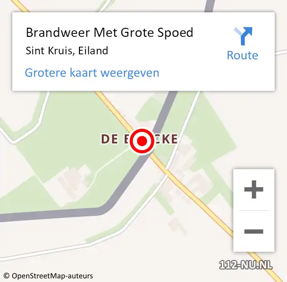 Locatie op kaart van de 112 melding: Brandweer Met Grote Spoed Naar Sint Kruis, Eiland op 29 juni 2014 09:53