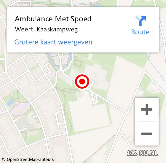 Locatie op kaart van de 112 melding: Ambulance Met Spoed Naar Weert, Kaaskampweg op 14 november 2021 10:17