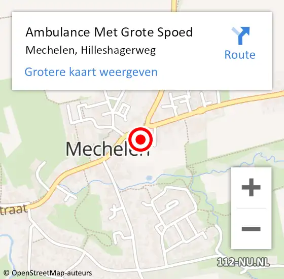 Locatie op kaart van de 112 melding: Ambulance Met Grote Spoed Naar Mechelen, Hilleshagerweg op 29 juni 2014 09:56