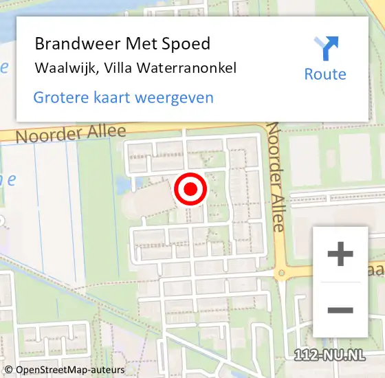 Locatie op kaart van de 112 melding: Brandweer Met Spoed Naar Waalwijk, Villa Waterranonkel op 14 november 2021 10:33