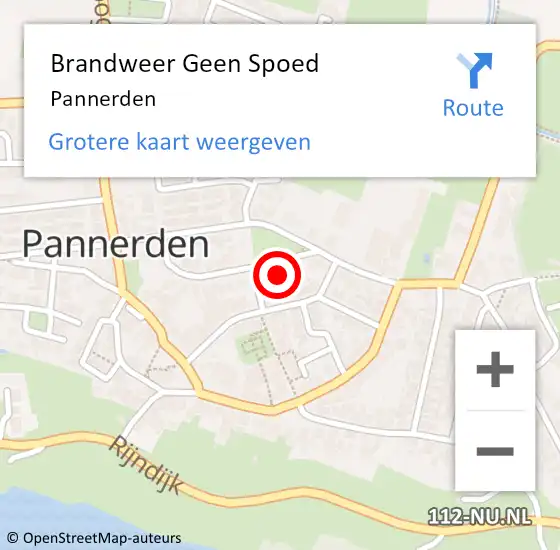 Locatie op kaart van de 112 melding: Brandweer Geen Spoed Naar Pannerden op 14 november 2021 10:37