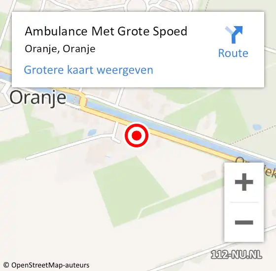 Locatie op kaart van de 112 melding: Ambulance Met Grote Spoed Naar Oranje, Oranje op 14 november 2021 10:37