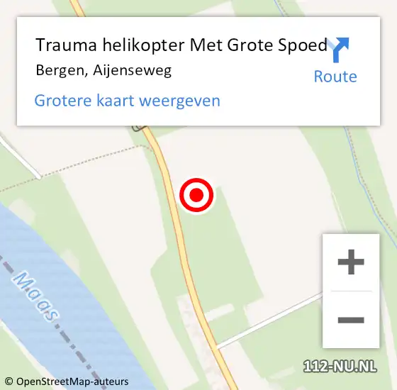 Locatie op kaart van de 112 melding: Trauma helikopter Met Grote Spoed Naar Bergen, Aijenseweg op 14 november 2021 10:44
