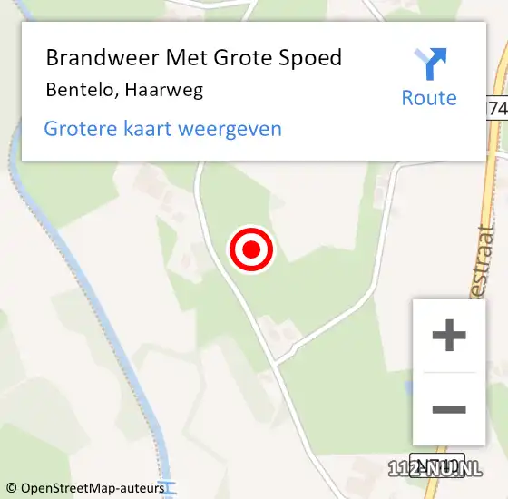 Locatie op kaart van de 112 melding: Brandweer Met Grote Spoed Naar Bentelo, Haarweg op 14 november 2021 11:13