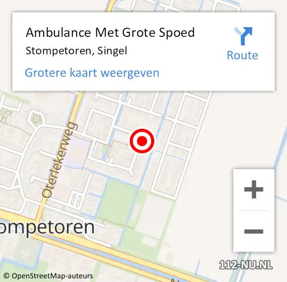 Locatie op kaart van de 112 melding: Ambulance Met Grote Spoed Naar Stompetoren, Singel op 29 juni 2014 10:06