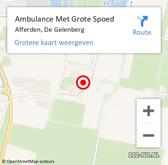 Locatie op kaart van de 112 melding: Ambulance Met Grote Spoed Naar Afferden, De Gelenberg op 14 november 2021 12:12