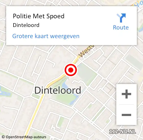 Locatie op kaart van de 112 melding: Politie Met Spoed Naar Dinteloord op 14 november 2021 12:28