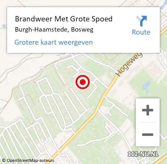 Locatie op kaart van de 112 melding: Brandweer Met Grote Spoed Naar Burgh-Haamstede, Bosweg op 14 november 2021 12:56