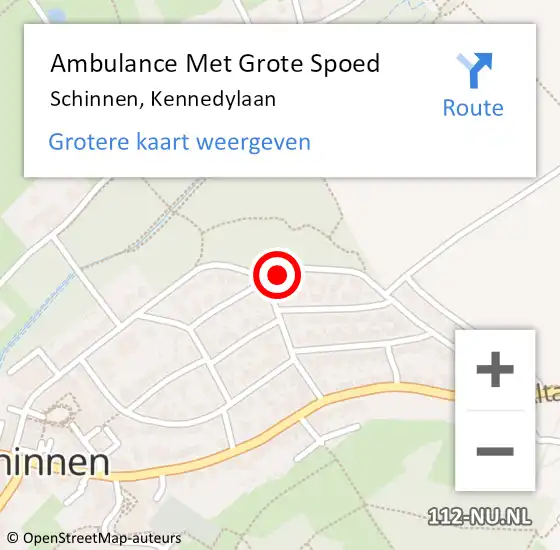 Locatie op kaart van de 112 melding: Ambulance Met Grote Spoed Naar Schinnen, Kennedylaan op 29 juni 2014 10:23