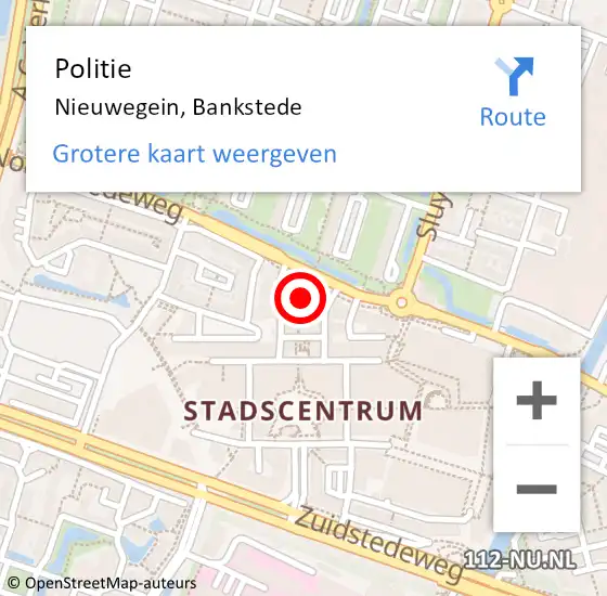 Locatie op kaart van de 112 melding: Politie Nieuwegein, Bankstede op 14 november 2021 14:19