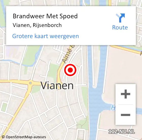 Locatie op kaart van de 112 melding: Brandweer Met Spoed Naar Vianen, Rijsenborch op 14 november 2021 14:34