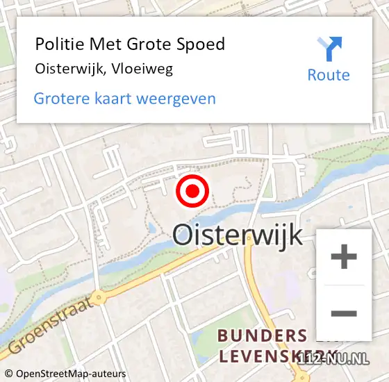 Locatie op kaart van de 112 melding: Politie Met Grote Spoed Naar Oisterwijk, Vloeiweg op 14 november 2021 14:47