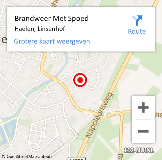 Locatie op kaart van de 112 melding: Brandweer Met Spoed Naar Haelen, Linsenhof op 14 november 2021 14:52