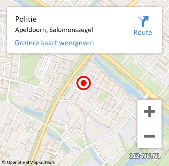 Locatie op kaart van de 112 melding: Politie Apeldoorn, Salomonszegel op 14 november 2021 15:06