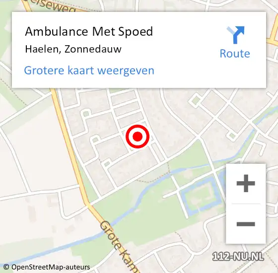 Locatie op kaart van de 112 melding: Ambulance Met Spoed Naar Haelen, Zonnedauw op 14 november 2021 15:18