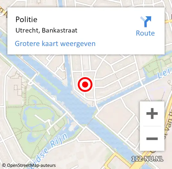 Locatie op kaart van de 112 melding: Politie Utrecht, Bankastraat op 14 november 2021 15:51