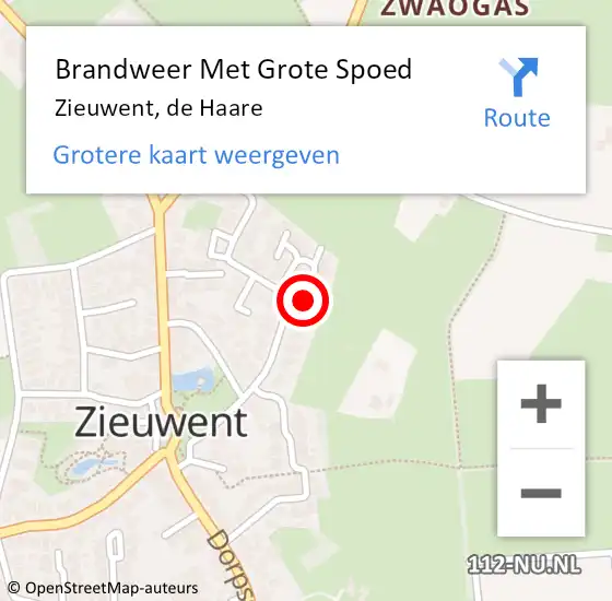 Locatie op kaart van de 112 melding: Brandweer Met Grote Spoed Naar Zieuwent, de Haare op 14 november 2021 16:04