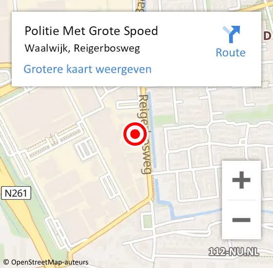 Locatie op kaart van de 112 melding: Politie Met Grote Spoed Naar Waalwijk, Reigerbosweg op 14 november 2021 17:16