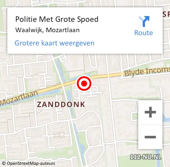 Locatie op kaart van de 112 melding: Politie Met Grote Spoed Naar Waalwijk, Mozartlaan op 14 november 2021 17:21