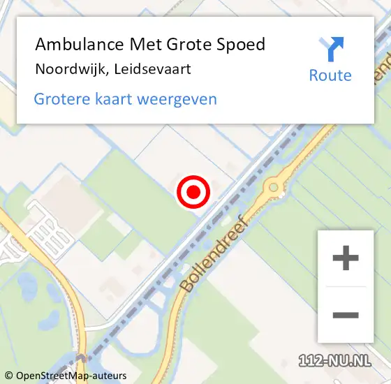 Locatie op kaart van de 112 melding: Ambulance Met Grote Spoed Naar Noordwijk, Leidsevaart op 14 november 2021 17:44