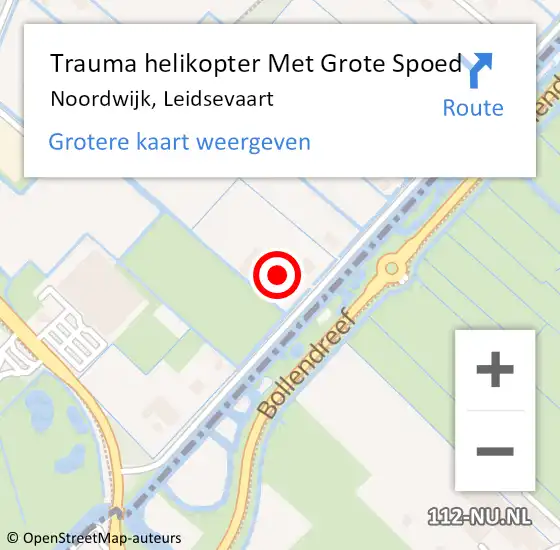 Locatie op kaart van de 112 melding: Trauma helikopter Met Grote Spoed Naar Noordwijk, Leidsevaart op 14 november 2021 17:46