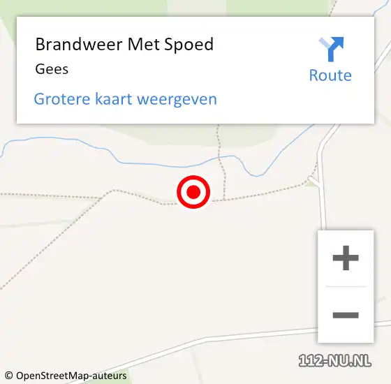 Locatie op kaart van de 112 melding: Brandweer Met Spoed Naar Gees op 14 november 2021 17:51