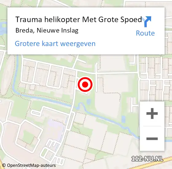 Locatie op kaart van de 112 melding: Trauma helikopter Met Grote Spoed Naar Breda, Nieuwe Inslag op 14 november 2021 17:59