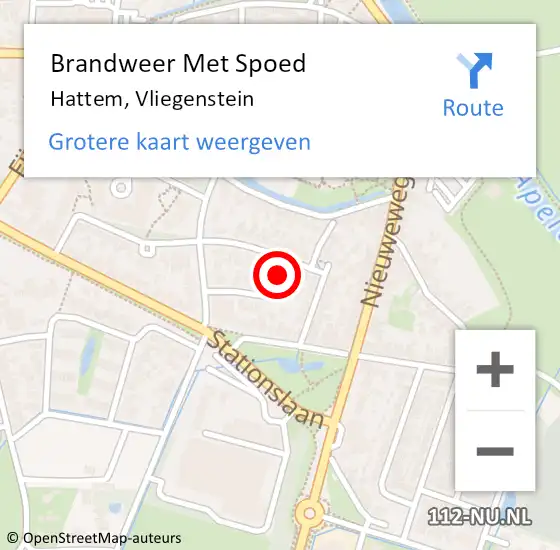 Locatie op kaart van de 112 melding: Brandweer Met Spoed Naar Hattem, Vliegenstein op 14 november 2021 18:23