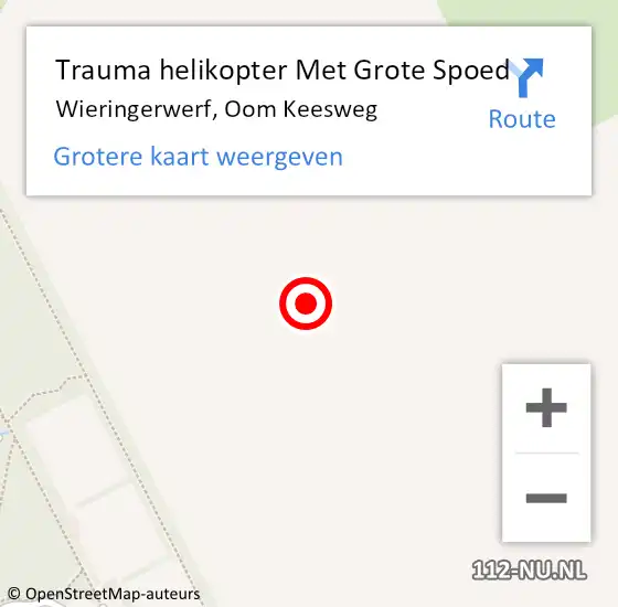 Locatie op kaart van de 112 melding: Trauma helikopter Met Grote Spoed Naar Wieringerwerf, Oom Keesweg op 14 november 2021 19:40