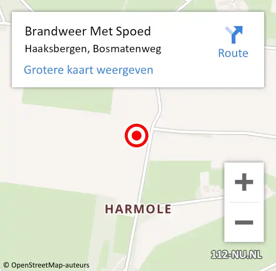 Locatie op kaart van de 112 melding: Brandweer Met Spoed Naar Haaksbergen, Bosmatenweg op 14 november 2021 21:11