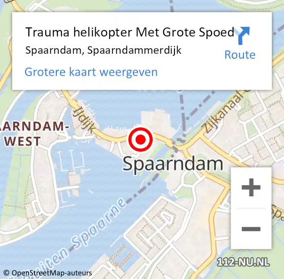 Locatie op kaart van de 112 melding: Trauma helikopter Met Grote Spoed Naar Spaarndam, Spaarndammerdijk op 14 november 2021 21:30