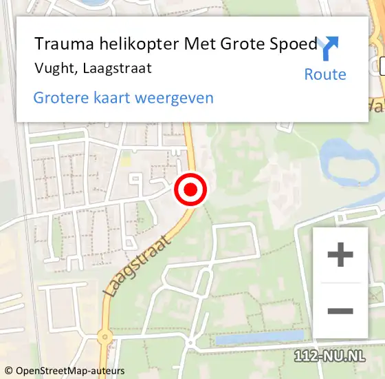 Locatie op kaart van de 112 melding: Trauma helikopter Met Grote Spoed Naar Vught, Laagstraat op 14 november 2021 22:02