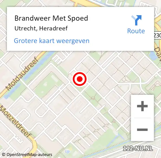 Locatie op kaart van de 112 melding: Brandweer Met Spoed Naar Utrecht, Heradreef op 15 november 2021 00:16