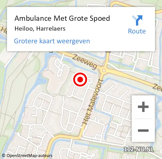 Locatie op kaart van de 112 melding: Ambulance Met Grote Spoed Naar Heiloo, Harrelaers op 15 november 2021 00:49